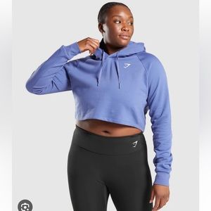 Gym-Shark Cropped Periwinkle Training Hoodie Small